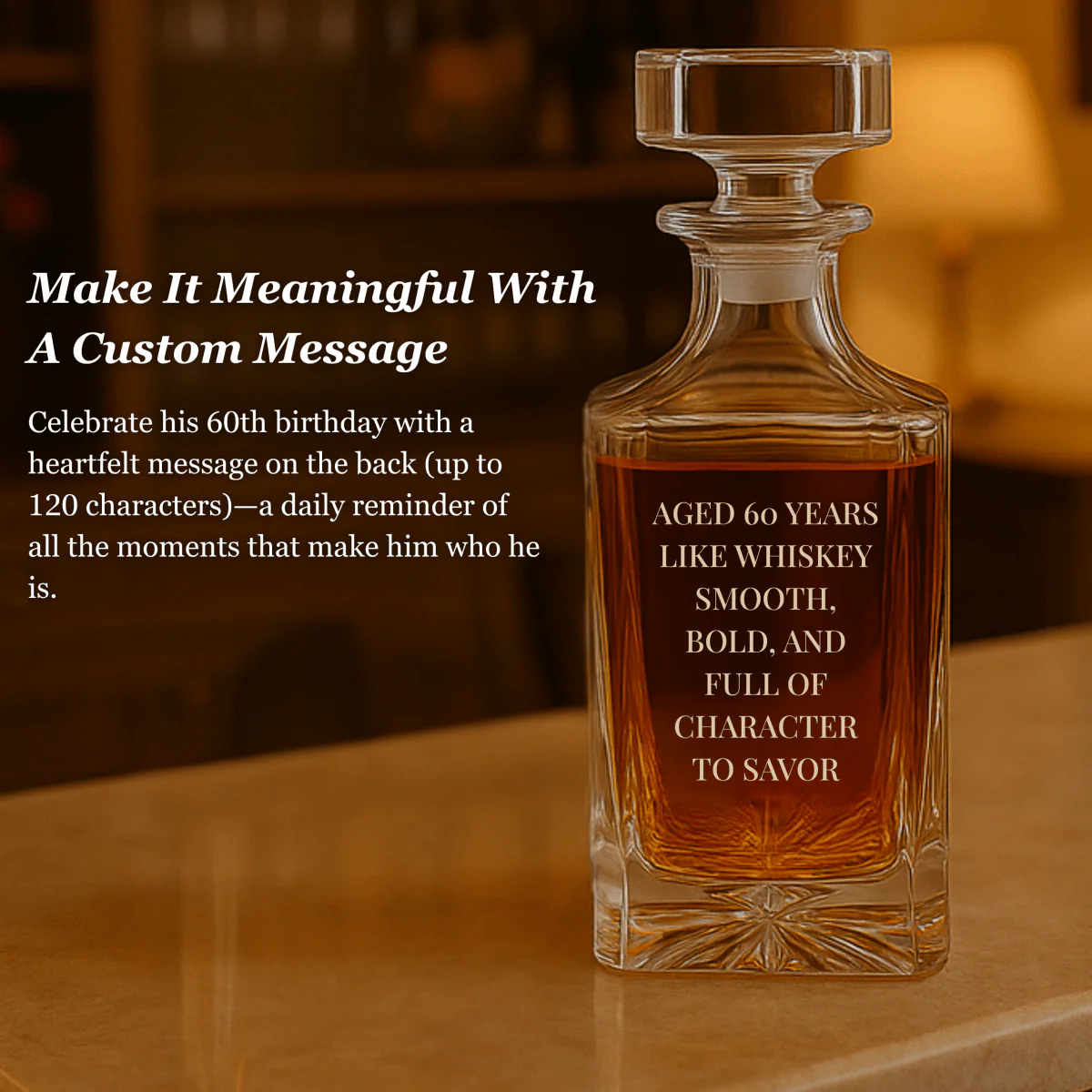Personalized 60th Birthday Decanter - Image 3