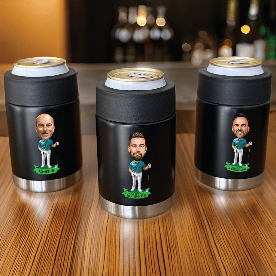 Personalized Golfer Caricature Can Cooler - Image 3