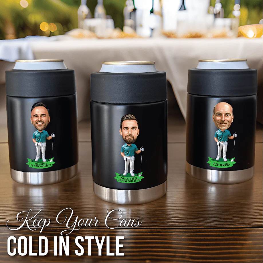 Personalized Golfer Caricature Can Cooler - Image 6