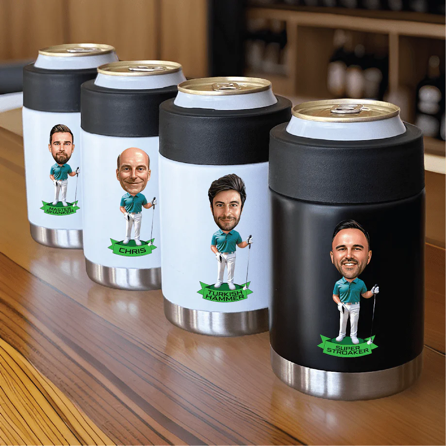 Personalized Golfer Caricature Can Cooler - Image 8