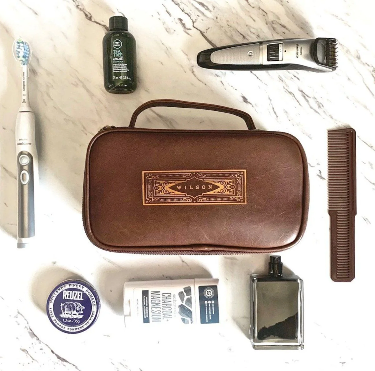 Leather Shaving Bag - Image 2