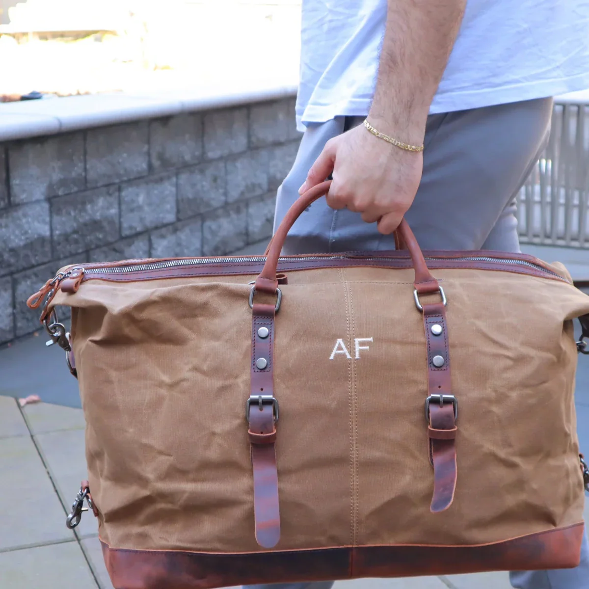 Personalized Waxed Canvas Weekender Bag - Image 11