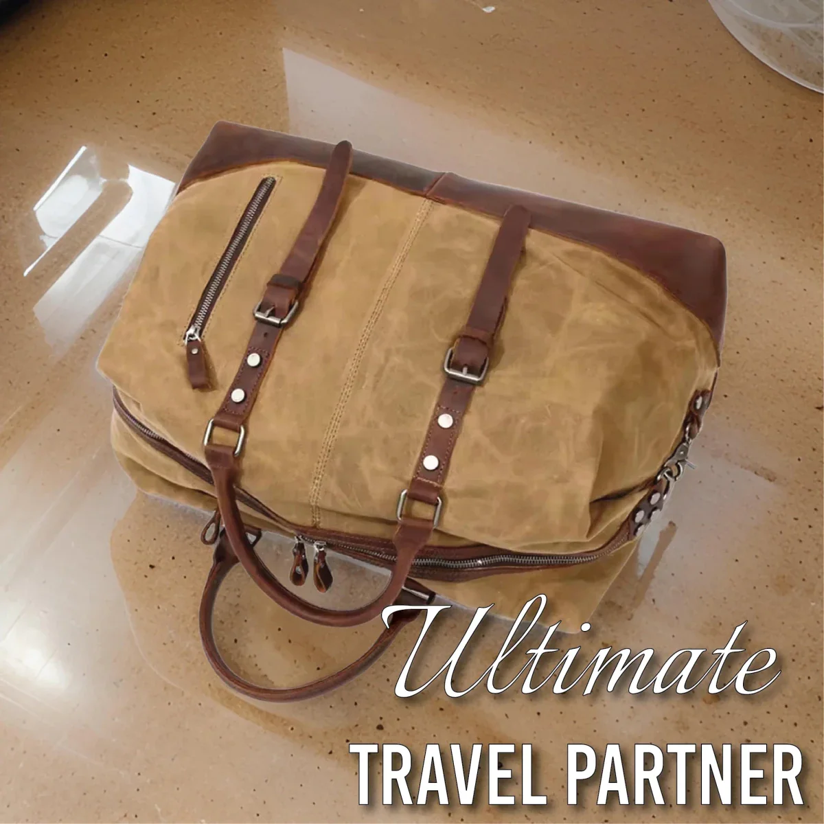 Personalized Waxed Canvas Weekender Bag - Image 3