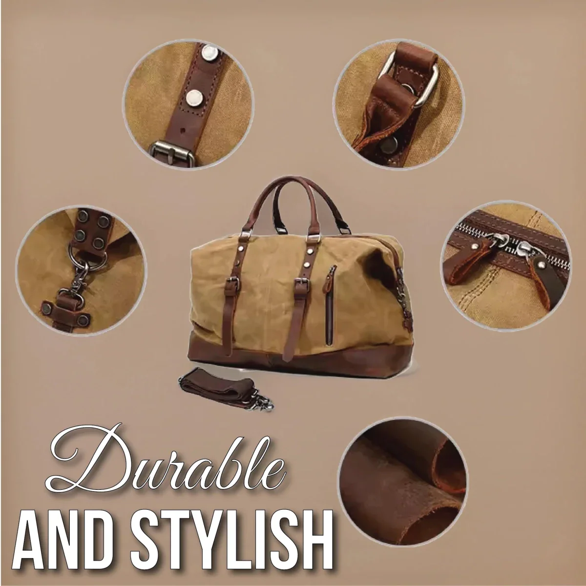 Personalized Waxed Canvas Weekender Bag - Image 5