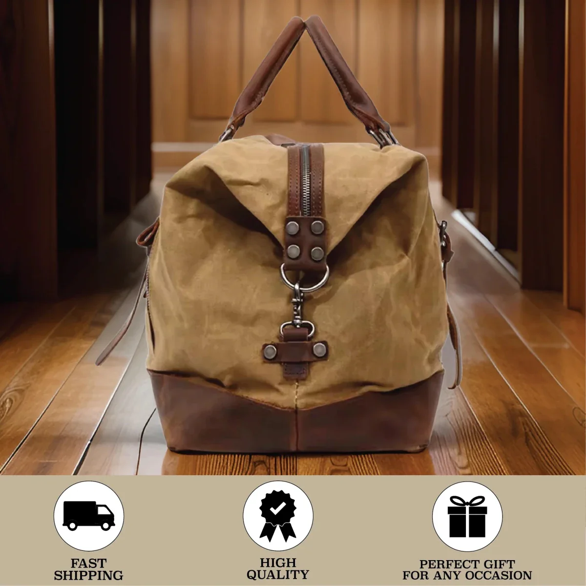 Personalized Waxed Canvas Weekender Bag - Image 7