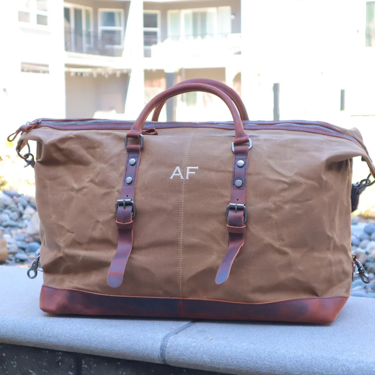 Personalized Waxed Canvas Weekender Bag - Image 9