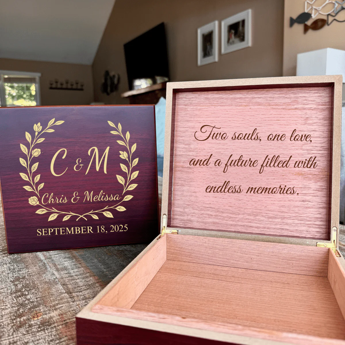Personalized Wedding Keepsake Box - Image 2