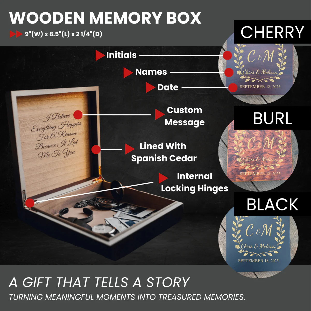 Personalized Wedding Keepsake Box - Image 3