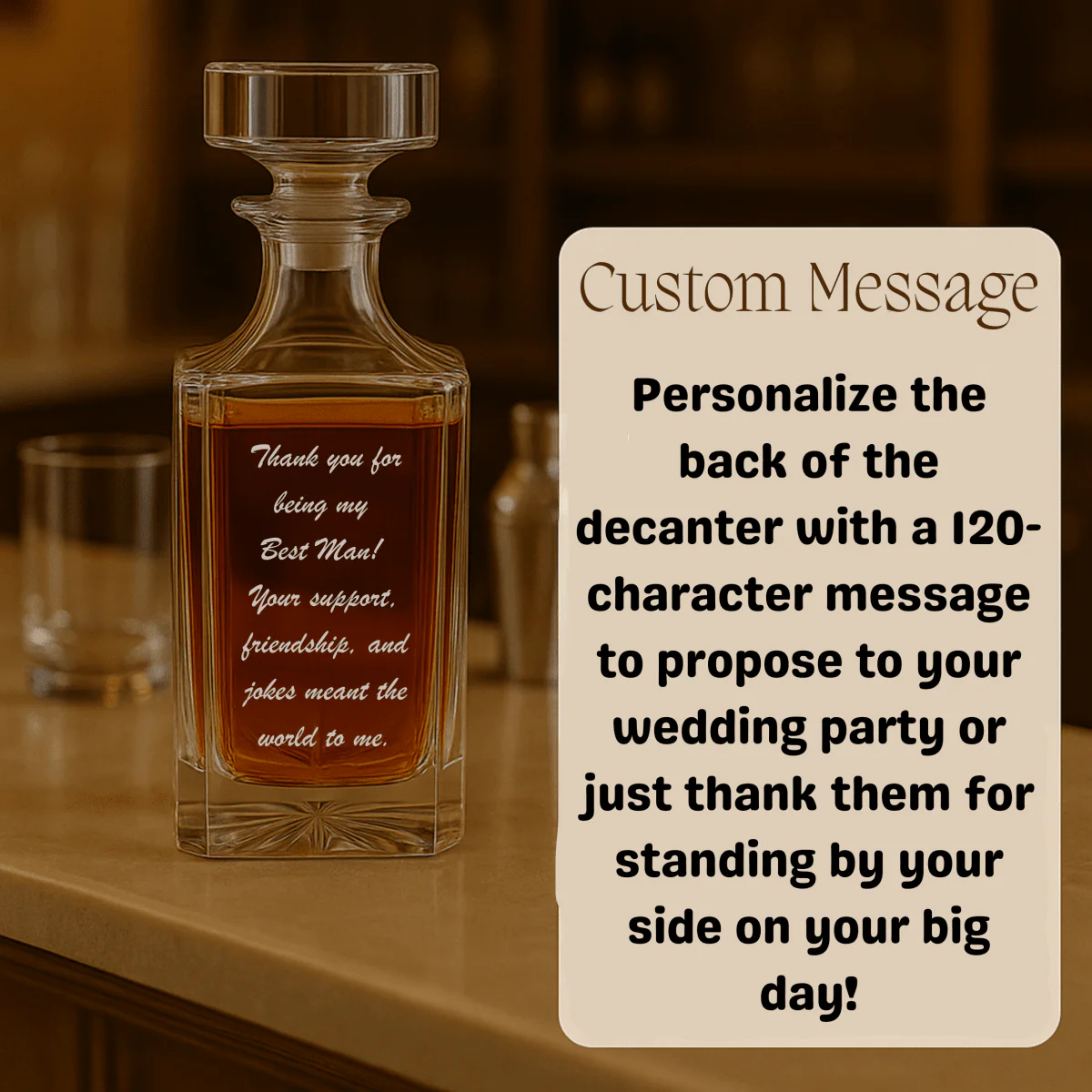 Personalized Wedding Party Decanter - Image 3