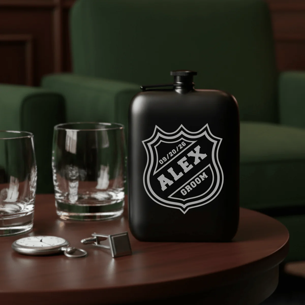 Power Play Groomsmen Flask - Image 4