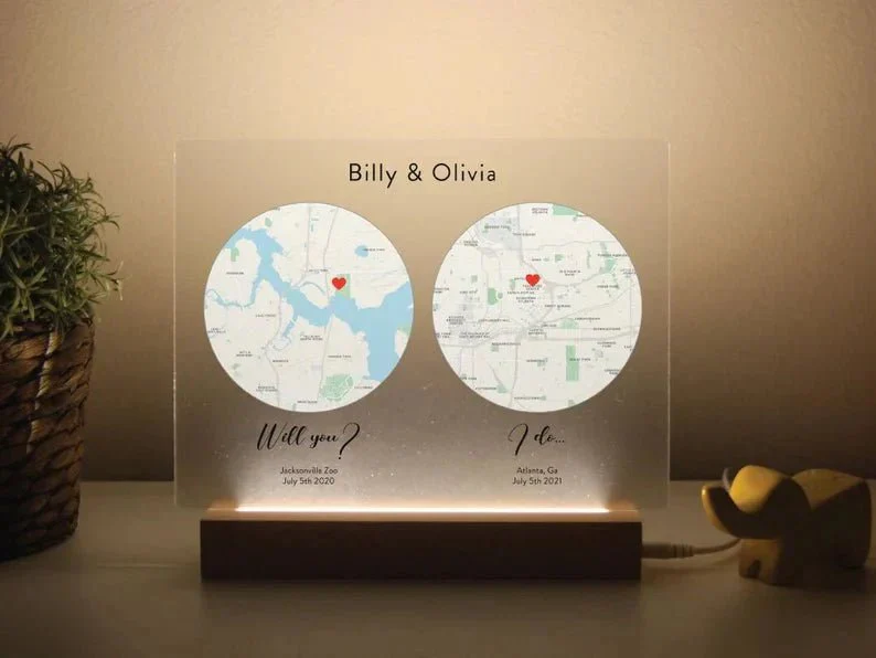 Romantic Map: "First Date to I Do" Plaque - Image 4