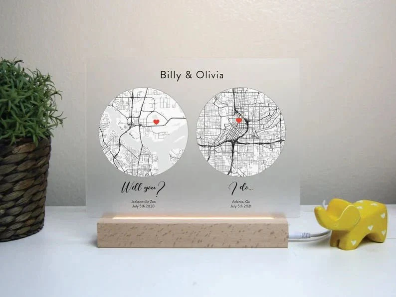 Romantic Map: "First Date to I Do" Plaque - Image 5