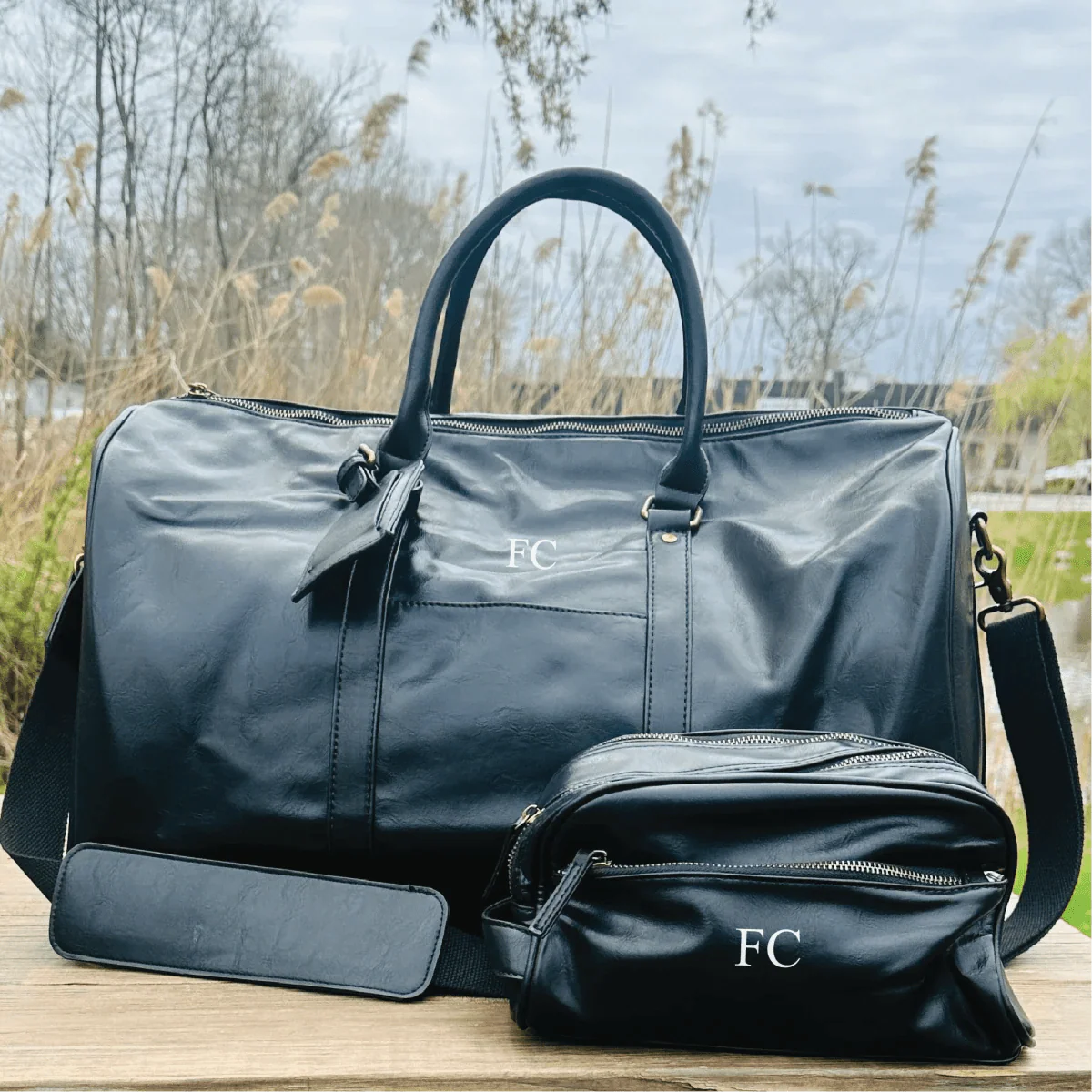 Sentimental Personalized Vegan Leather Travel Set - Image 5