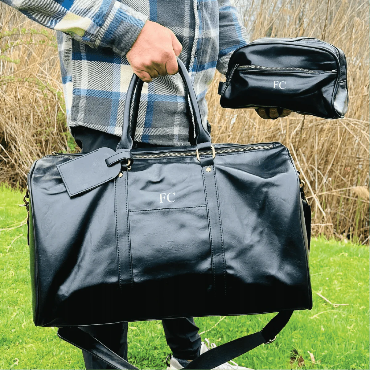 Sentimental Personalized Vegan Leather Travel Set - Image 7