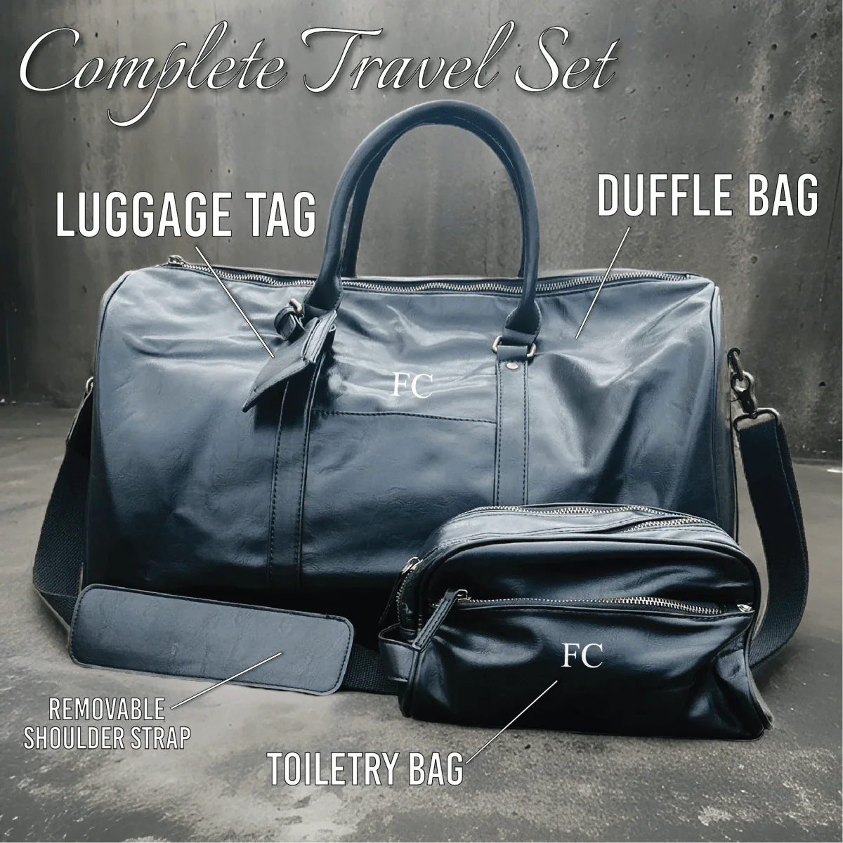 Sentimental Personalized Vegan Leather Travel Set - Image 8