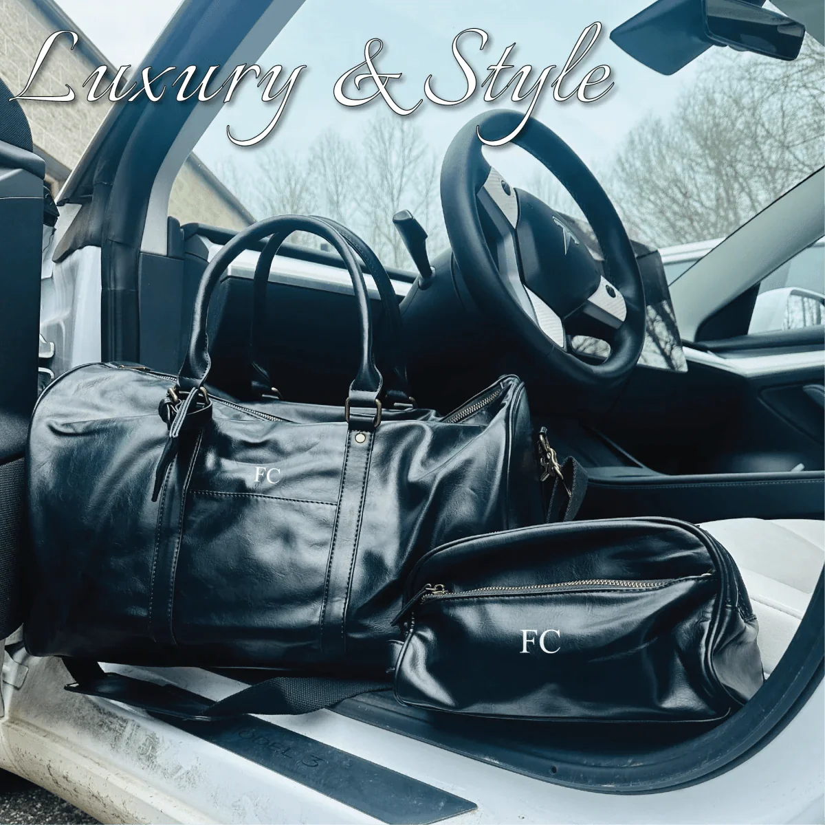 Sentimental Personalized Vegan Leather Travel Set - Image 9