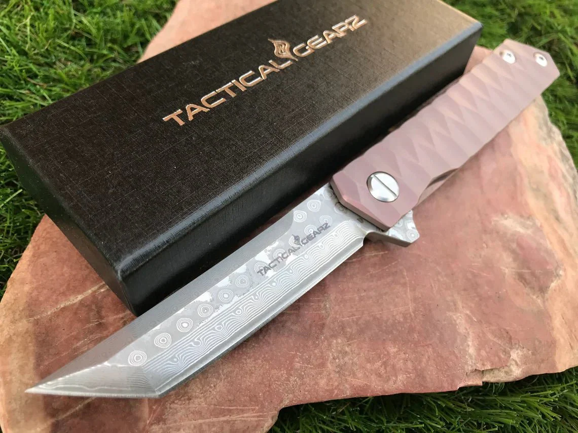 Sharp Damascus Steel Tanto Blade - Image 12
