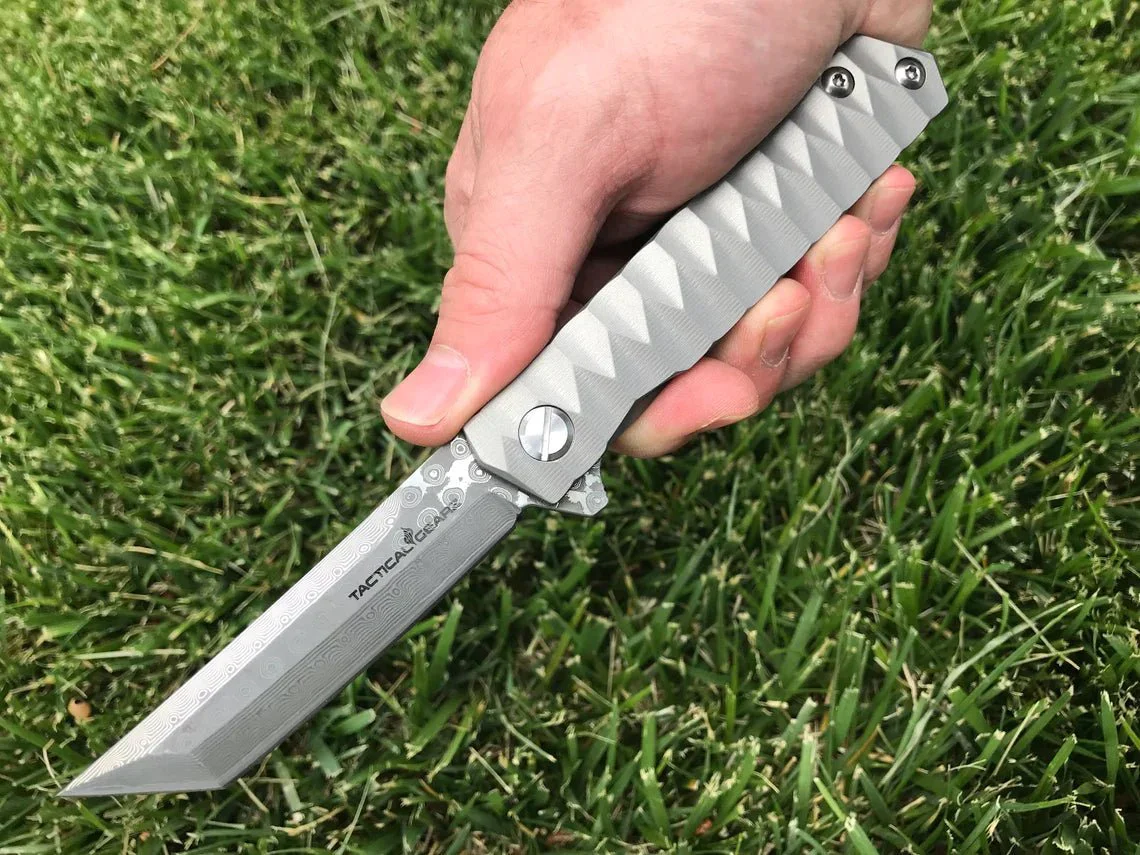 Sharp Damascus Steel Tanto Blade - Image 4
