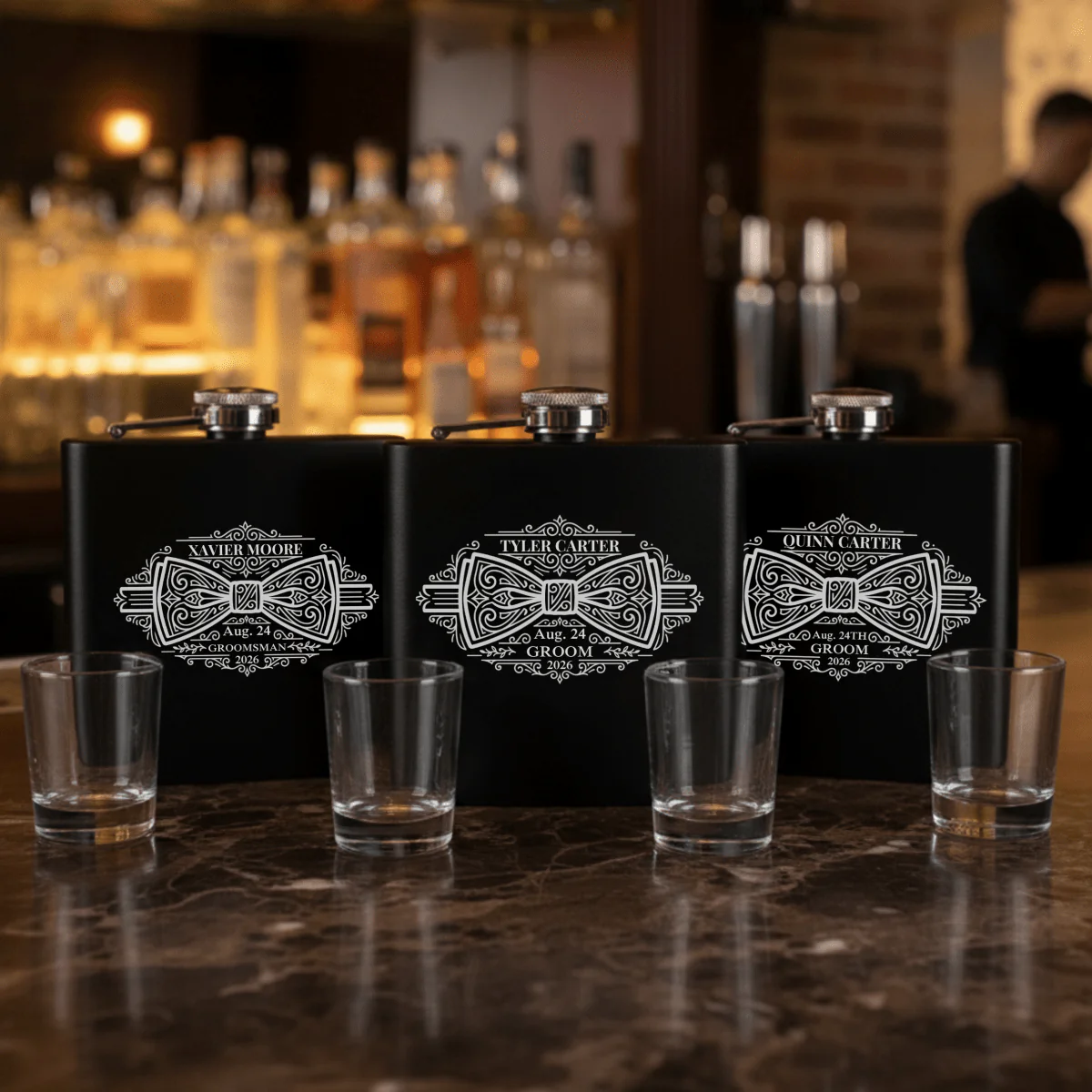 Speakeasy Groomsmen Flask - Image 4