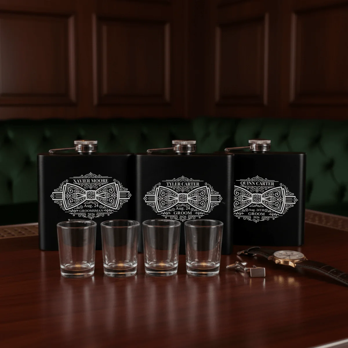 Speakeasy Groomsmen Flask - Image 6