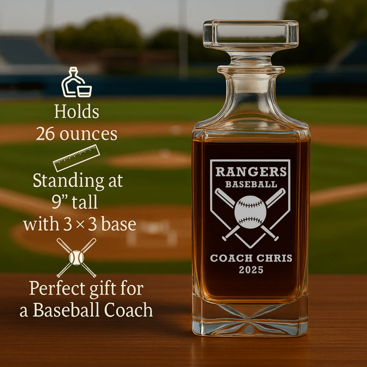 The Grand Slam Baseball Decanter - Image 3