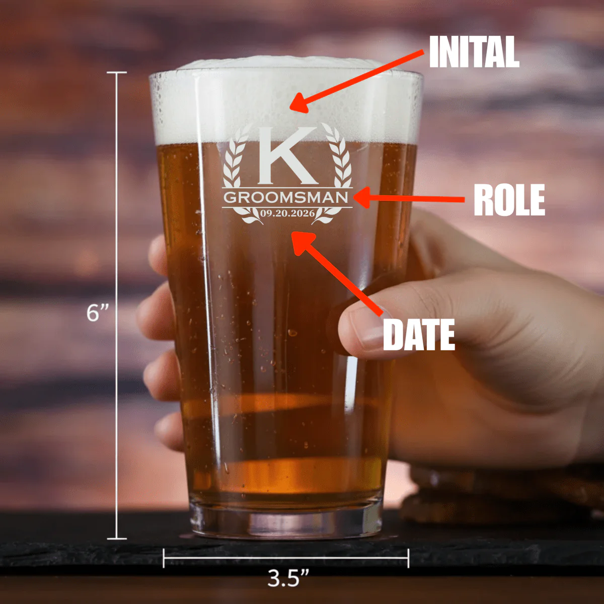 The Signature Groomsmen Pint Glass - Image 3