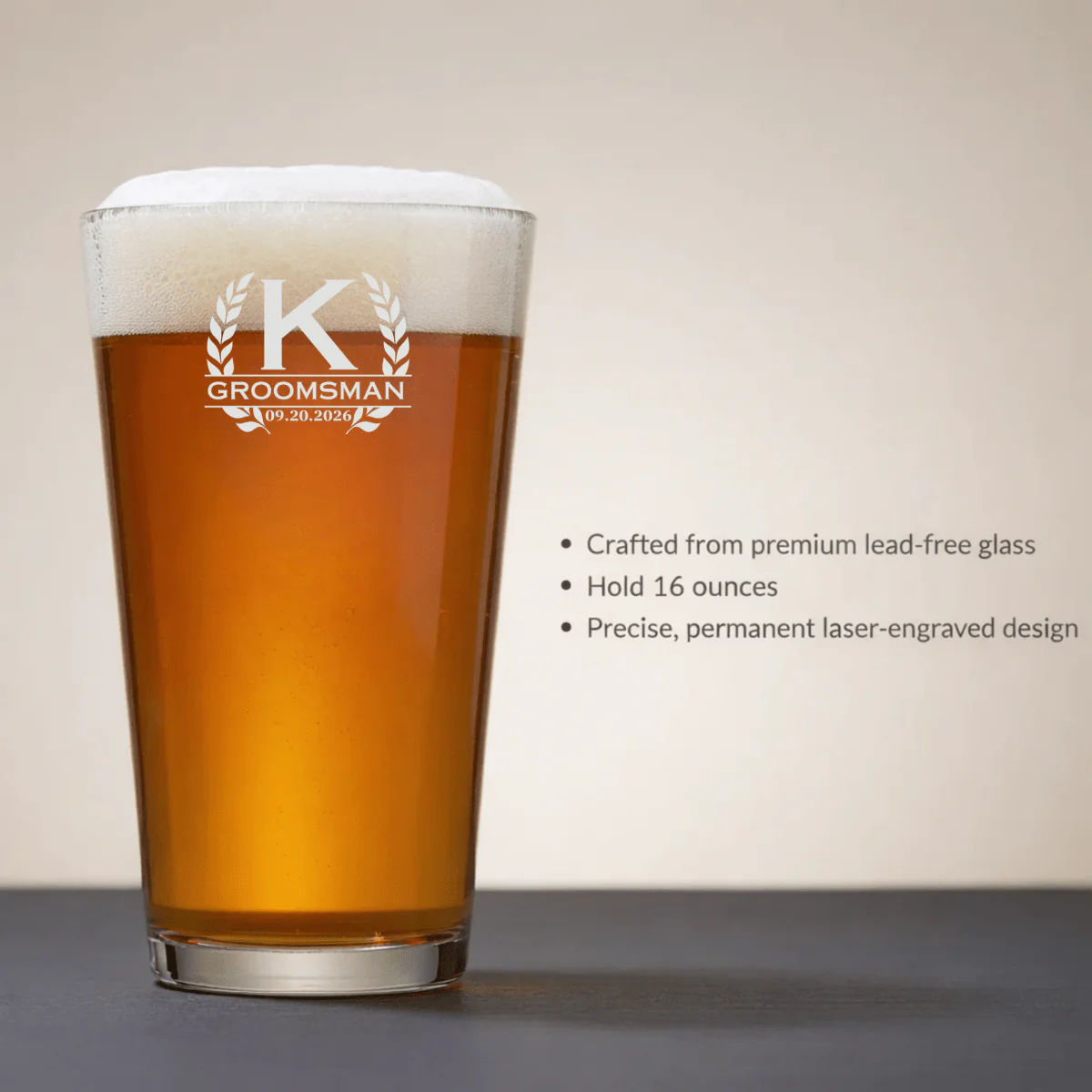 The Signature Groomsmen Pint Glass - Image 5