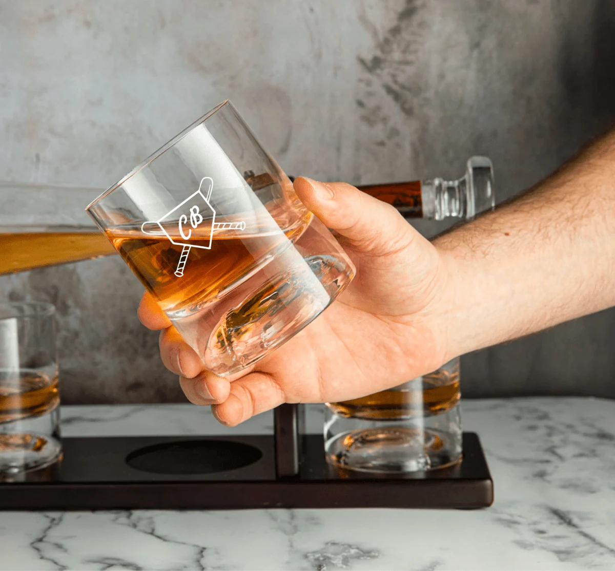 Personalized Baseball Bat Decanter Set - Image 4