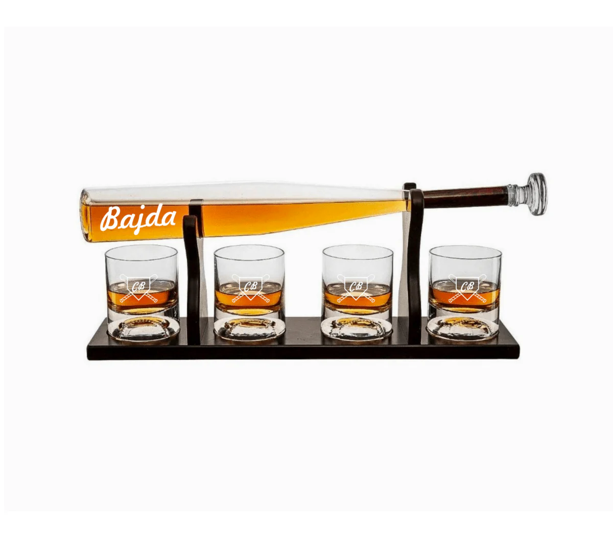Personalized Baseball Bat Decanter Set - Image 6