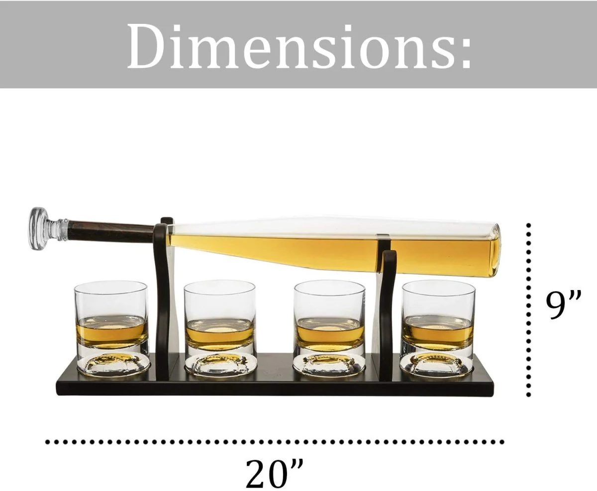 Personalized Baseball Bat Decanter Set - Image 7