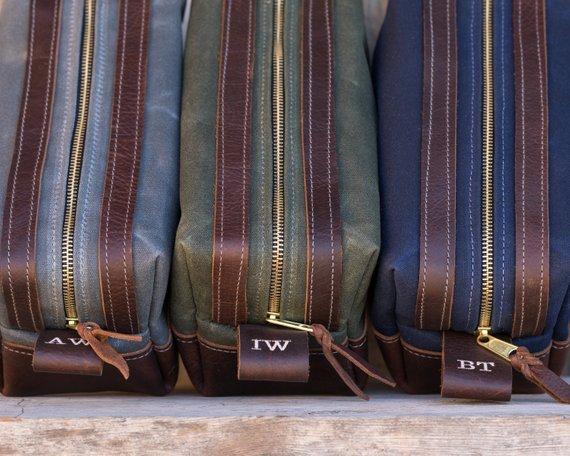 Wax Canvas Toiletry Travel Bag / Dopp Kit - Image 6