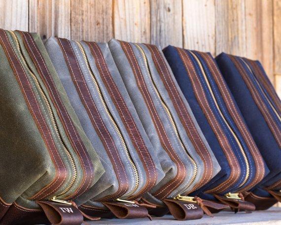 Wax Canvas Toiletry Travel Bag / Dopp Kit - Image 7