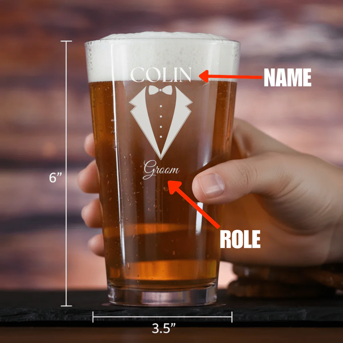 Wedding Party Pint Glass - Image 2